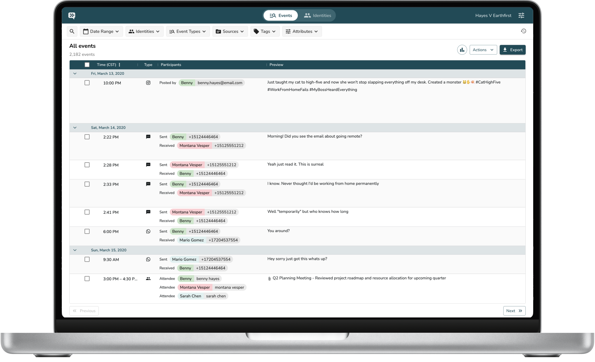 ChronoTracer all-events timeline